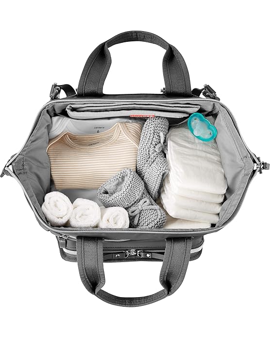 Skip Hop Mainframe Wide Open Diaper Backpack, Lightweight Diaper Bag with Changing Pad, Charcoal