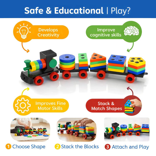 kids train toy educational toddler activity toys preschool learning toy baby learning toys 2-4 years non battery operated toys for kids best gift for 3 year old boy and girl