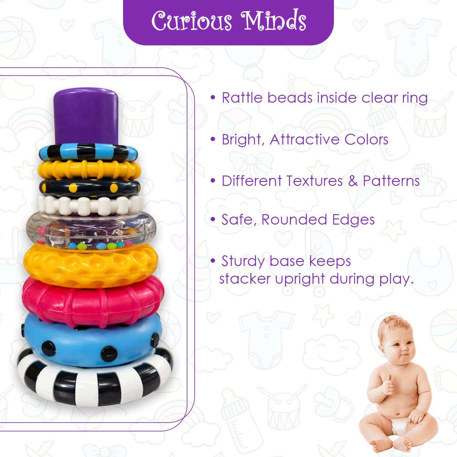 early learning toy for infants shape sorter toy baby rainbow stacking rings toy
