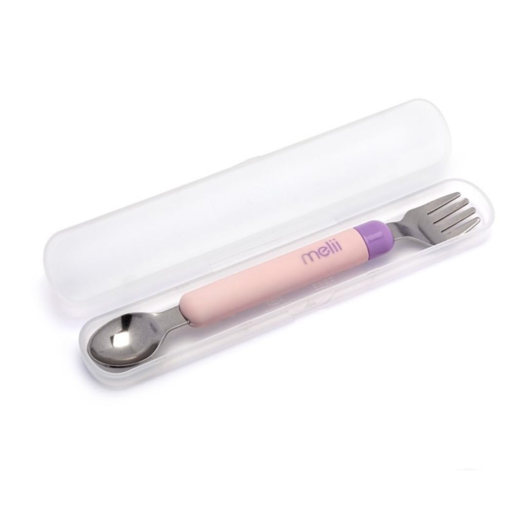melii Spork On The Go Travel Utensils for Babies & Toddlers, Detachable Fork and Spoon with Carrying Case