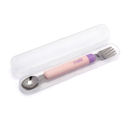 melii Spork On The Go Travel Utensils for Babies & Toddlers, Detachable Fork and Spoon with Carrying Case