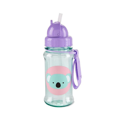 Skip Hop Zoo Straw Bottle for Kids, BPA-Free & PVC-Free Flip-Top Straw Sipper