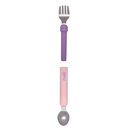 melii Spork On The Go Travel Utensils for Babies & Toddlers, Detachable Fork and Spoon with Carrying Case