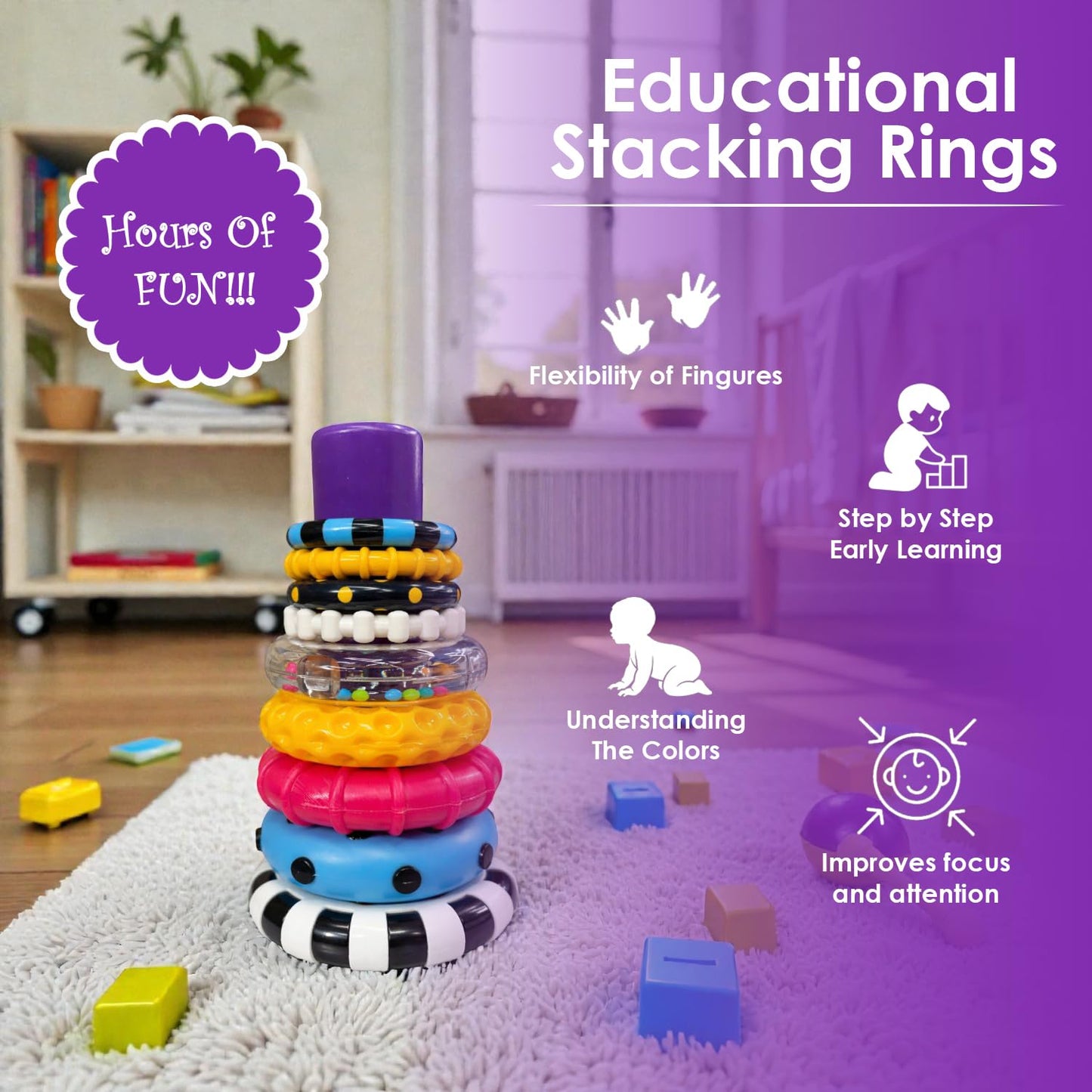 STEM learning toy baby toddler stacking toy Montessori open ended learning toy baby developmental toy 6 months