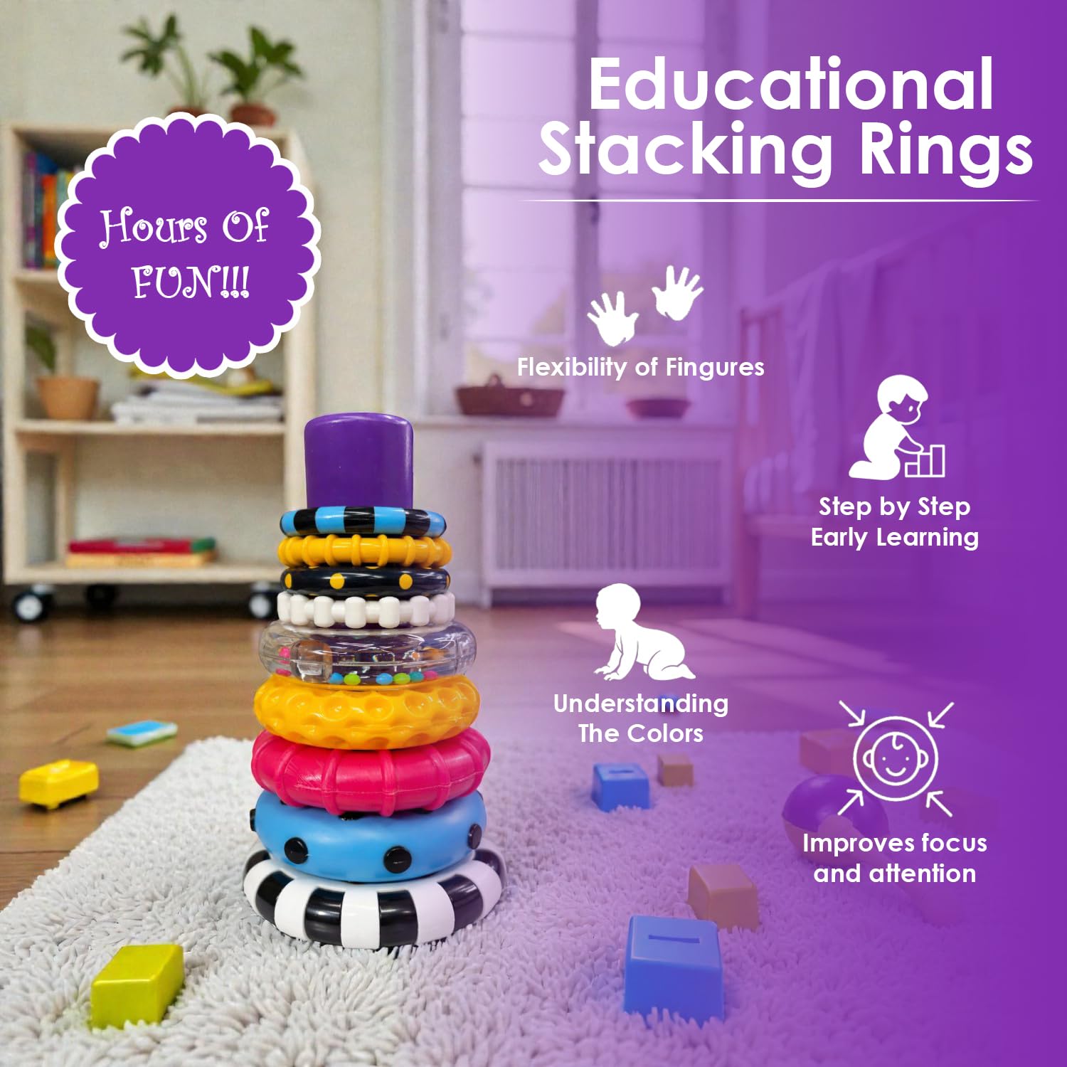 STEM learning toy baby toddler stacking toy Montessori open ended learning toy baby developmental toy 6 months