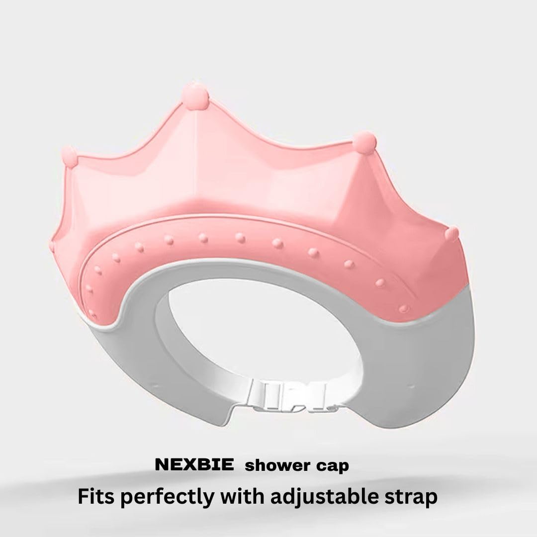 NEXBIE Adjustable Baby Shampoo Cap for Bathing, Soft Silicone, Waterproof Eye & Ear Protection