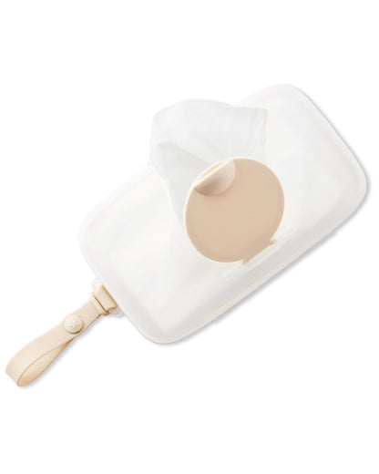 Skip Hop Baby Snug Seal Wipes Case with Moisture-Lock Silicone Seal, Oat