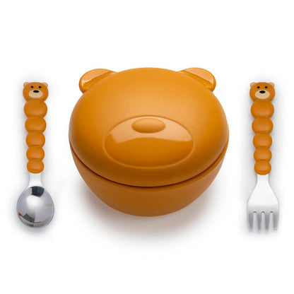 melii Silicone Bowl with Lid & Utensils, 350ml