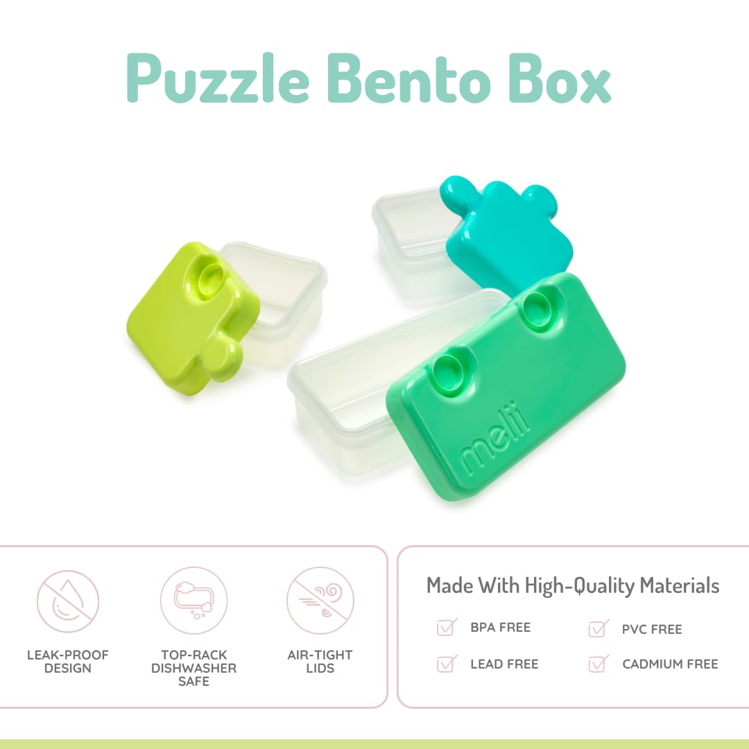 melii Puzzle Bento Box Food Storage Container – 3 Compartments