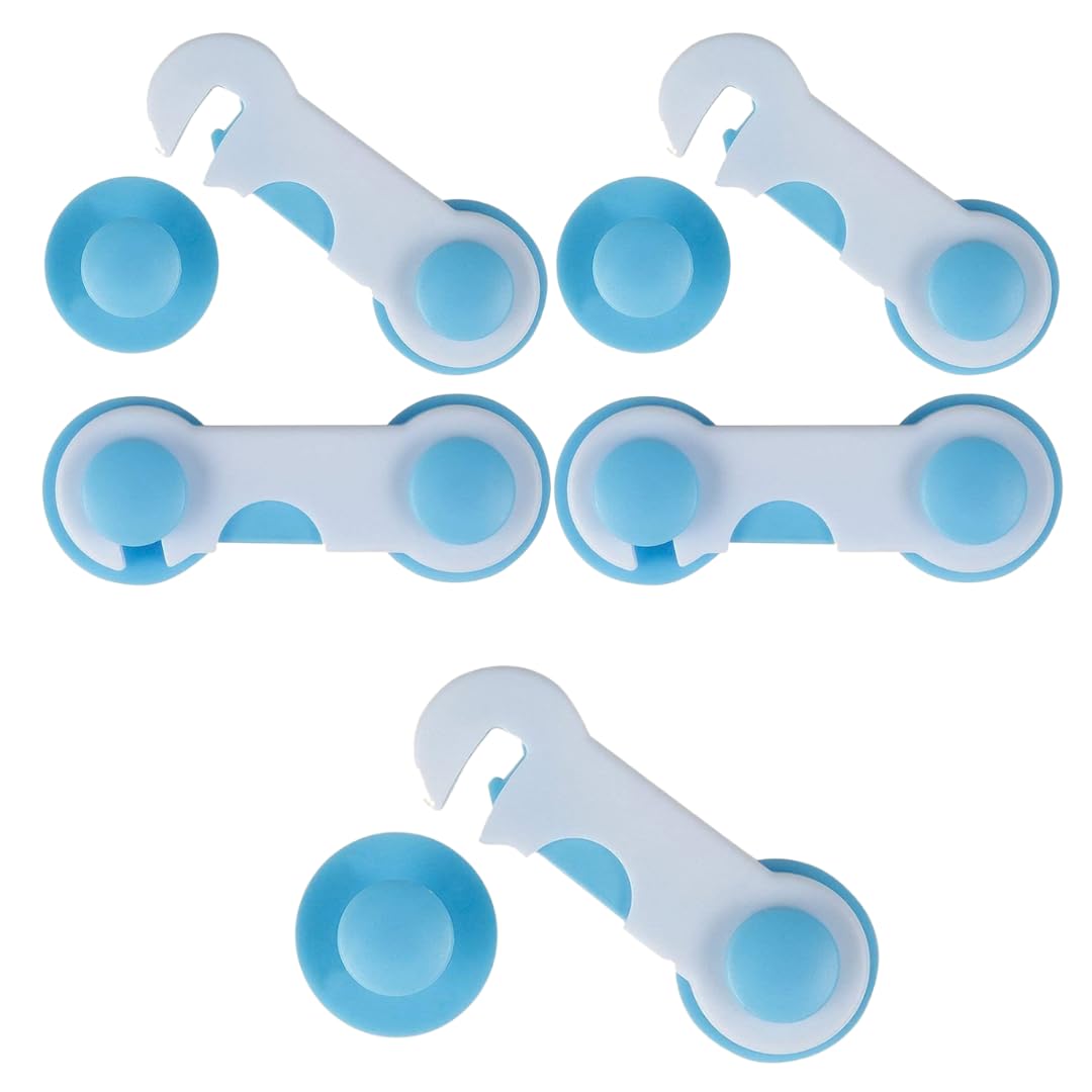 Nexbie Baby Safety Locks with Dual Adhesive Tape, Child Proof, Pack of 5