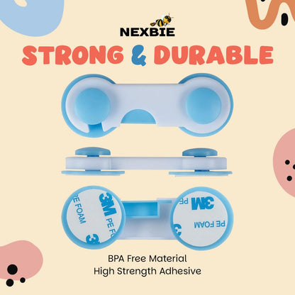 Nexbie Baby Safety Locks with Dual Adhesive Tape, Child Proof, Pack of 5