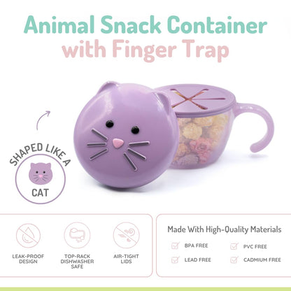 melii Snack Container with Finger Trap, Leak Resistant Snack Storage Container, 200ml