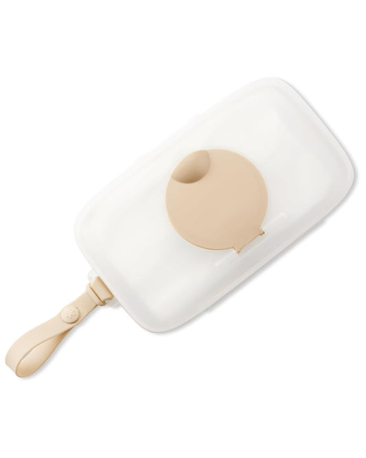 Skip Hop Baby Snug Seal Wipes Case with Moisture-Lock Silicone Seal, Oat