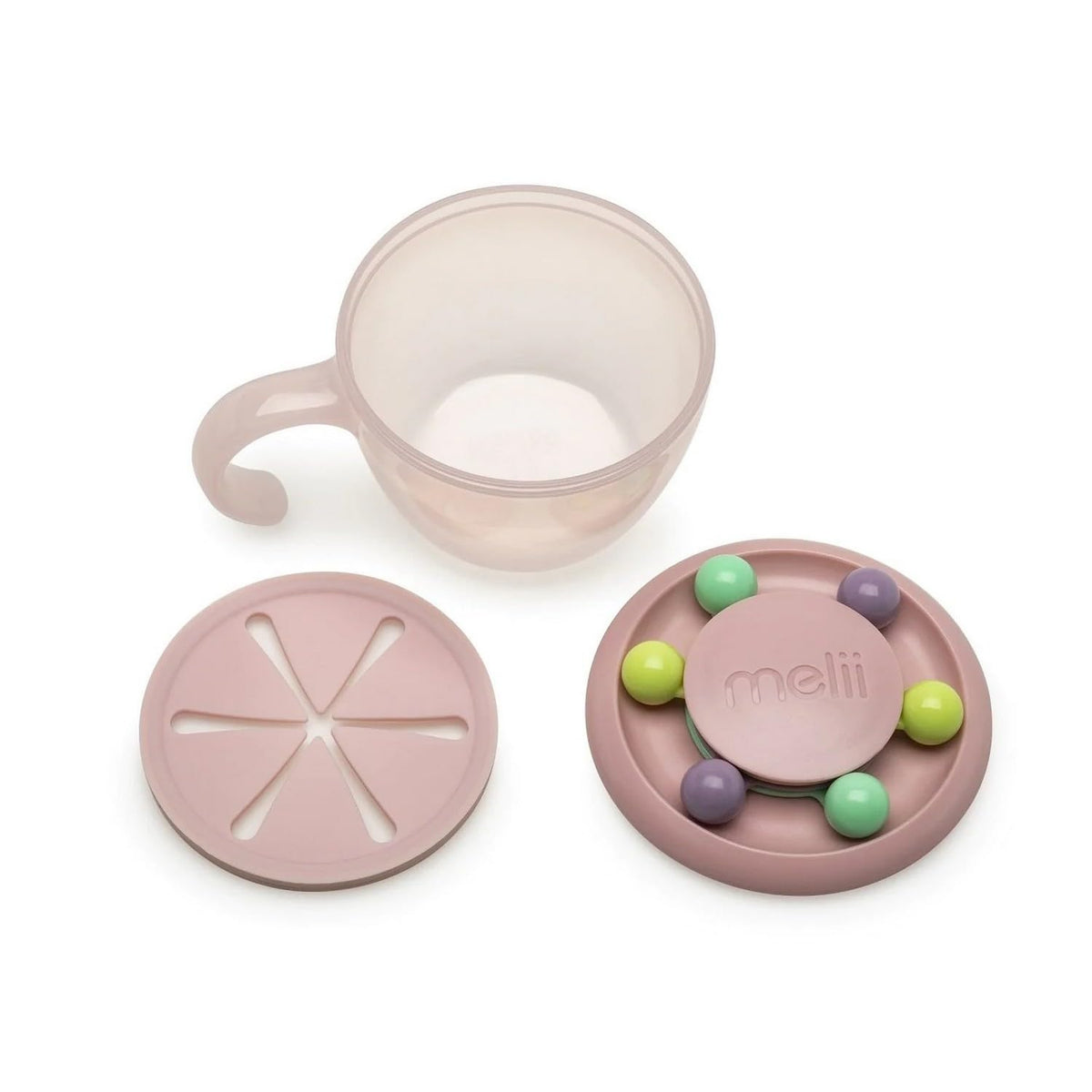 melii Abacus Snack Container for Kids, Toddlers & Baby with Removable Food Trap, Spill-Proof Lid