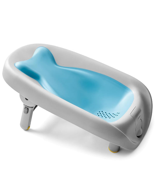 Skip Hop Moby Recline & Rinse Baby Bather, 2-Position Recline, Foldable Bath Support, Blue