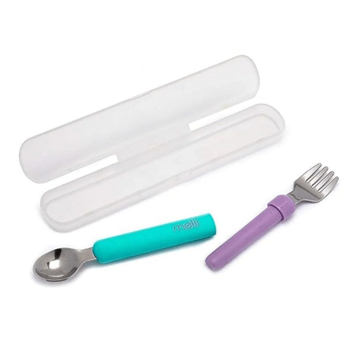 melii Spork On The Go Travel Utensils for Babies & Toddlers, Detachable Fork and Spoon with Carrying Case