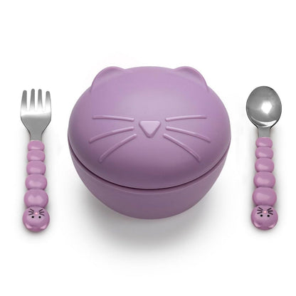 melii Silicone Bowl with Lid & Utensils, 350ml