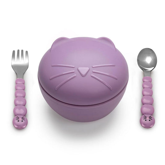 melii Silicone Bowl with Lid & Utensils, 350ml