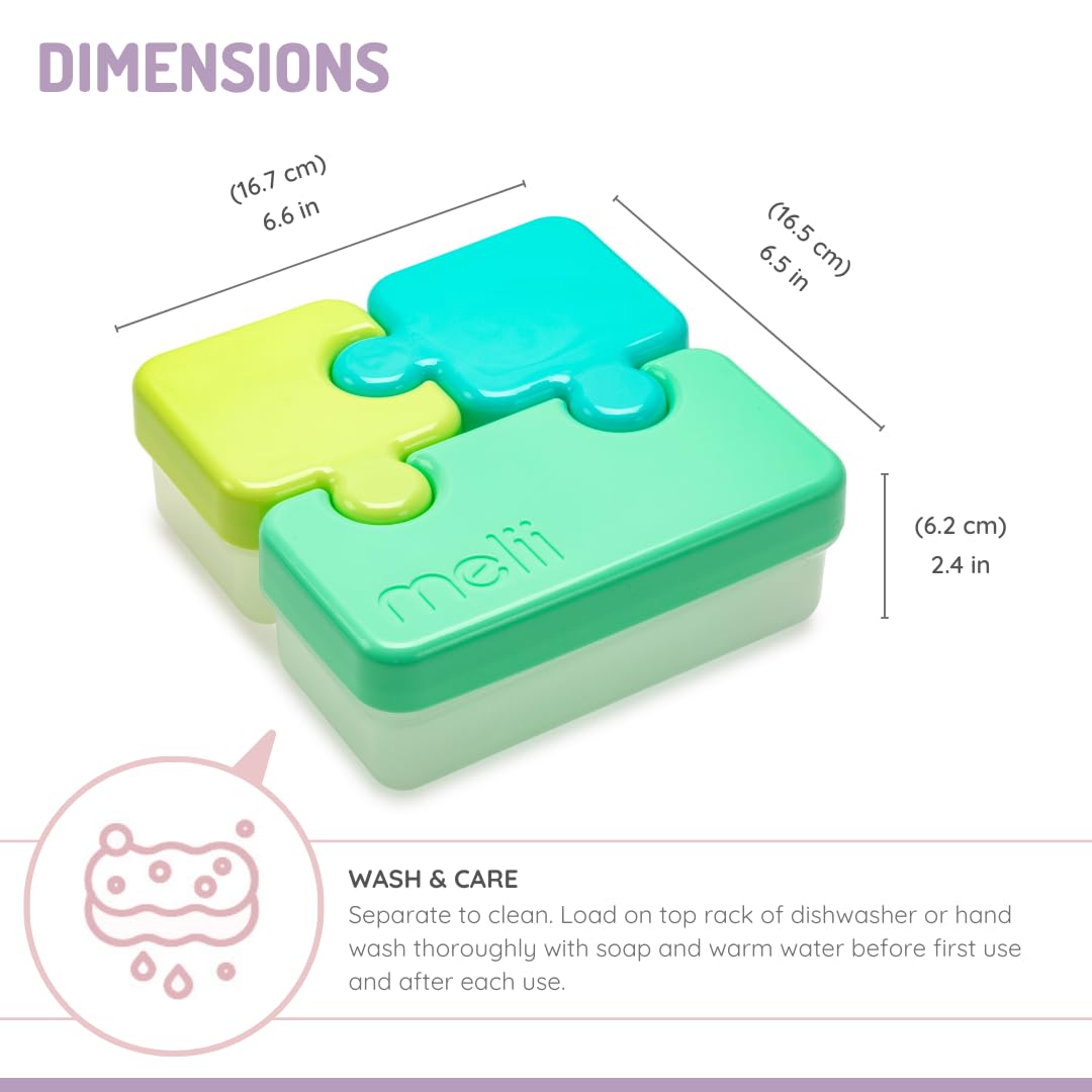 melii Puzzle Bento Box Food Storage Container – 3 Compartments