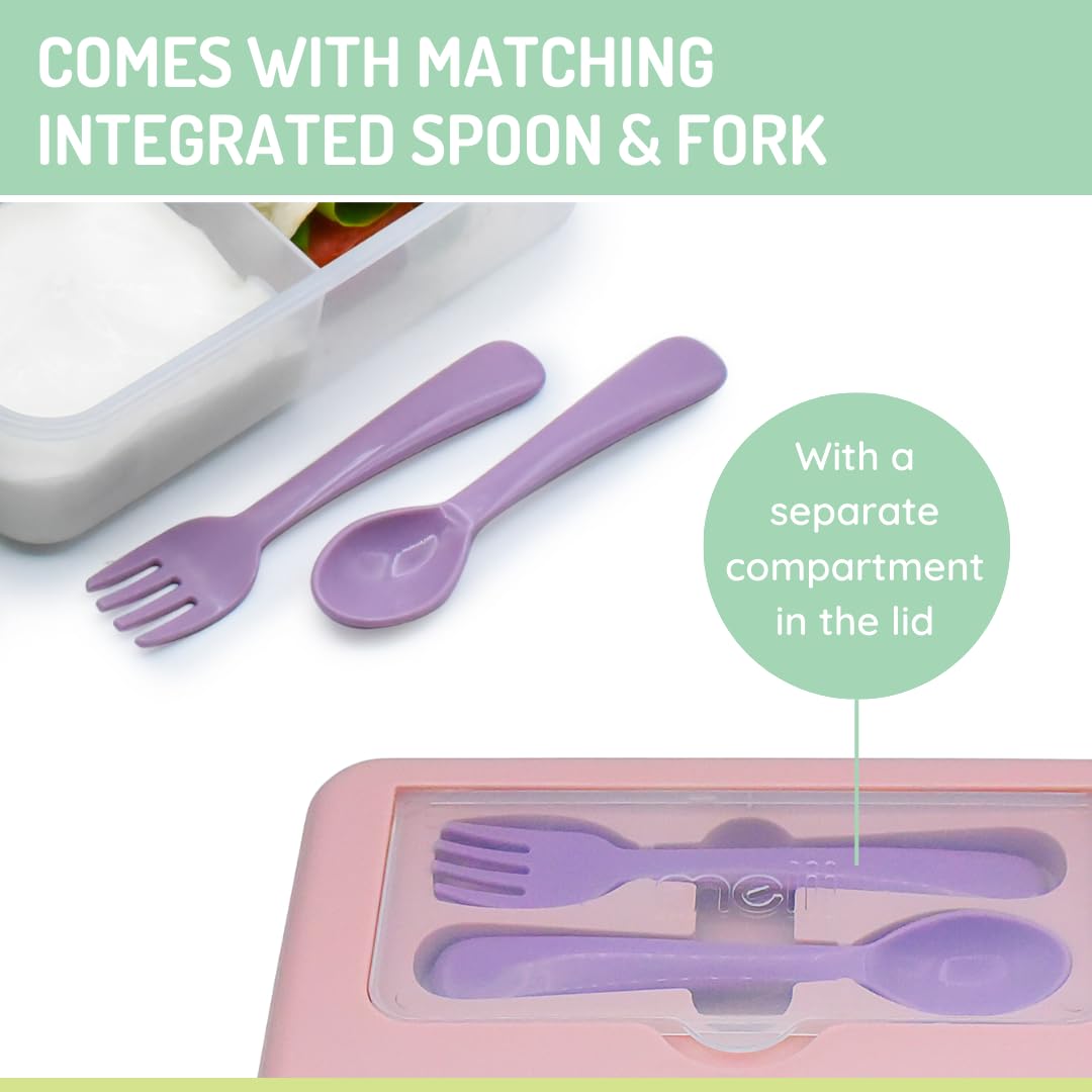 melii 2 Tier Bento 6 Compartment Lunch Box with Spoon & Fork