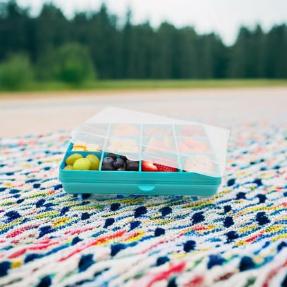 melii Snackle Box with 12 Individual Compartments, Removable Dividers