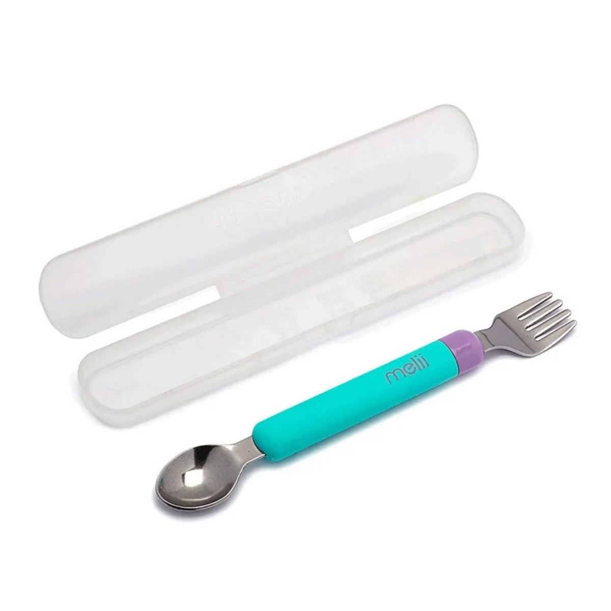 melii Spork On The Go Travel Utensils for Babies & Toddlers, Detachable Fork and Spoon with Carrying Case