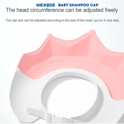 NEXBIE Adjustable Baby Shampoo Cap for Bathing, Soft Silicone, Waterproof Eye & Ear Protection