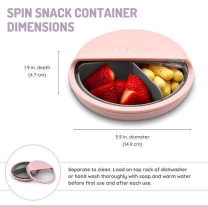 melii Spin Snack Container with 3 Snack Compartments