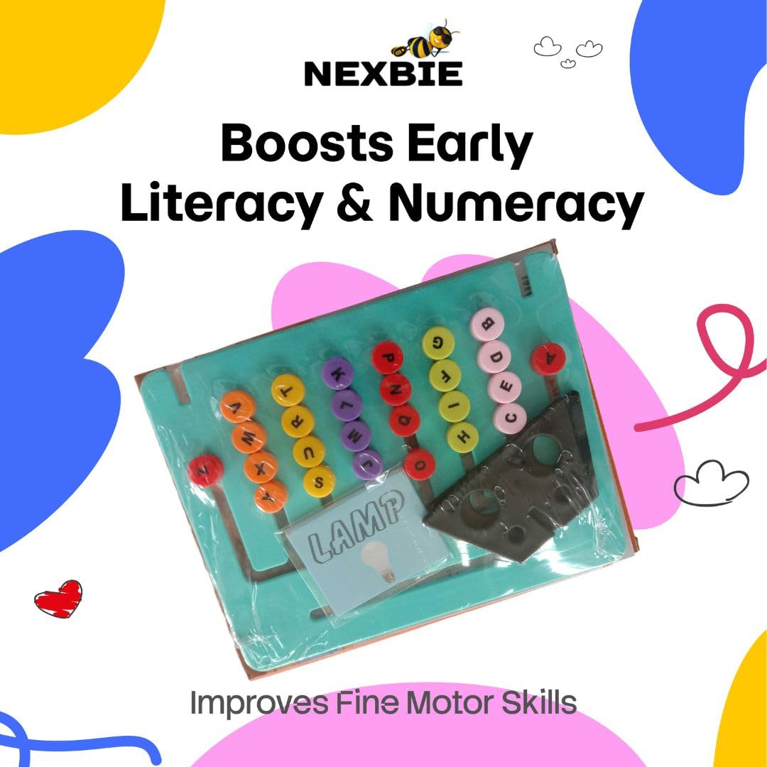 NEXBIE Montessori Alphabet Number Puzzle Toy for Kids 4-8 Years - Educational Travel-Friendly Learning Puzzle