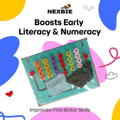 NEXBIE Montessori Alphabet Number Puzzle Toy for Kids 4-8 Years - Educational Travel-Friendly Learning Puzzle