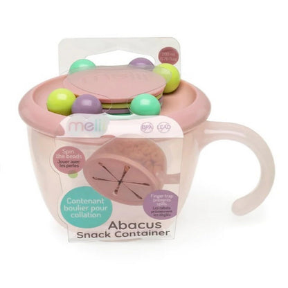 melii Abacus Snack Container for Kids, Toddlers & Baby with Removable Food Trap, Spill-Proof Lid