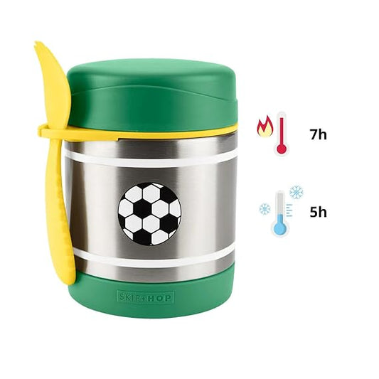Skip Hop Spark Style Food Jar, Stainless Steel Insulated Food Container, 325ml, Soccer