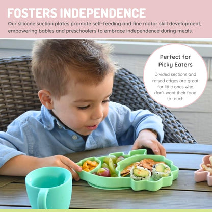 melii Divided Silicone Suction Plate for Baby & Toddlers
