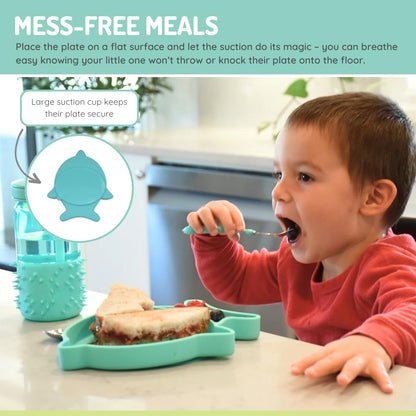 melii Divided Silicone Suction Plate for Baby & Toddlers