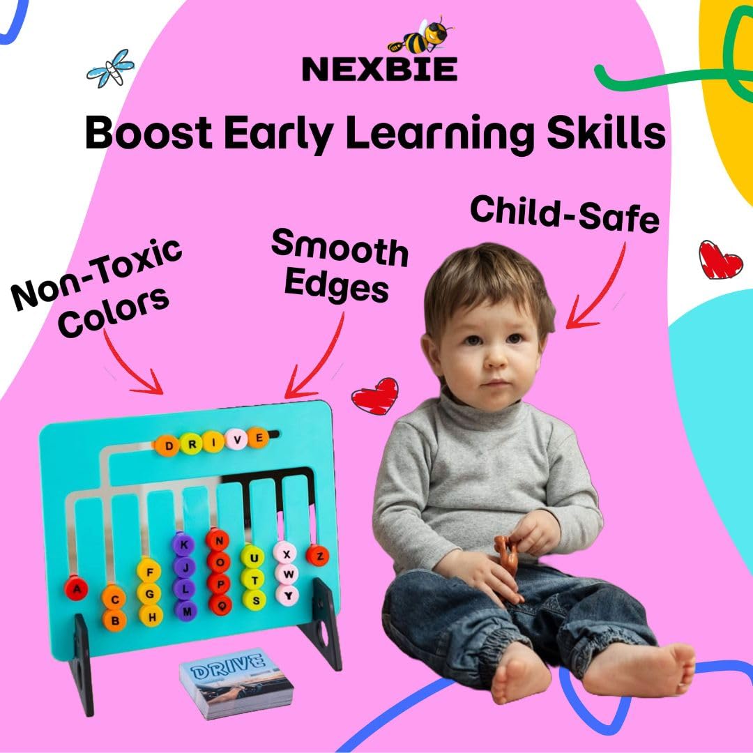 NEXBIE Montessori Alphabet Number Puzzle Toy for Kids 4-8 Years - Educational Travel-Friendly Learning Puzzle