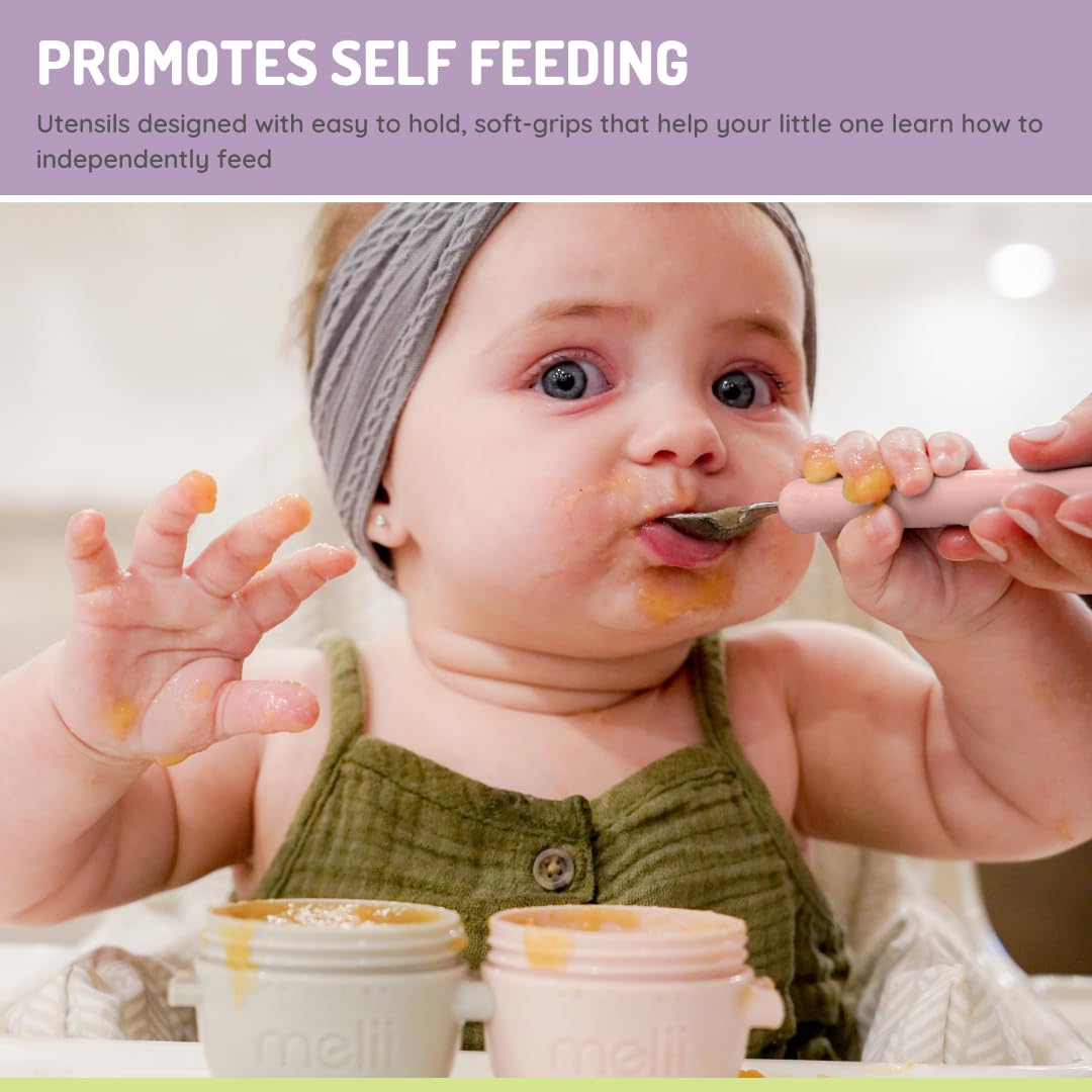 melii Spork On The Go Travel Utensils for Babies & Toddlers, Detachable Fork and Spoon with Carrying Case
