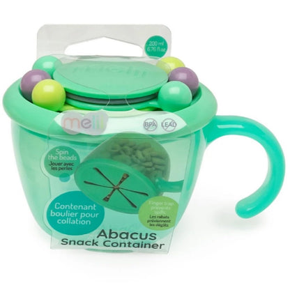 melii Abacus Snack Container for Kids, Toddlers & Baby with Removable Food Trap, Spill-Proof Lid