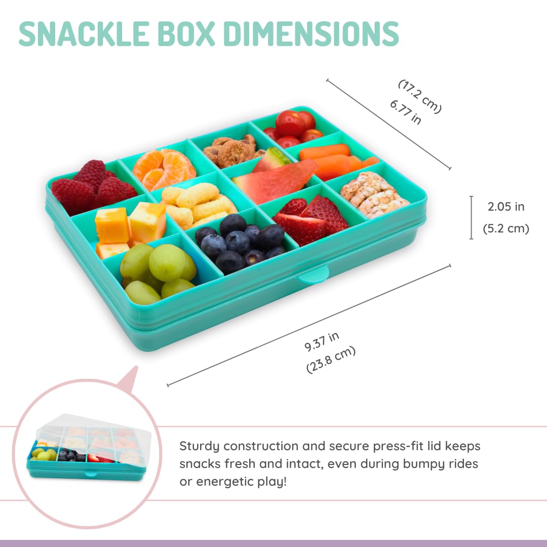 melii Snackle Box with 12 Individual Compartments, Removable Dividers