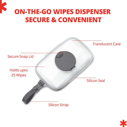 Skip Hop Baby Snug Seal Wipes Case - Grey