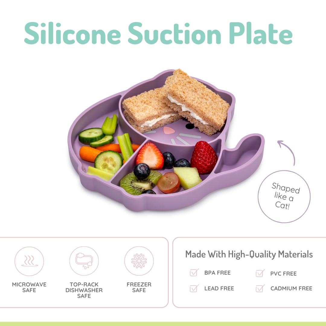 melii Divided Silicone Suction Plate for Baby & Toddlers