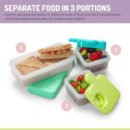 melii Puzzle Bento Box Food Storage Container – 3 Compartments
