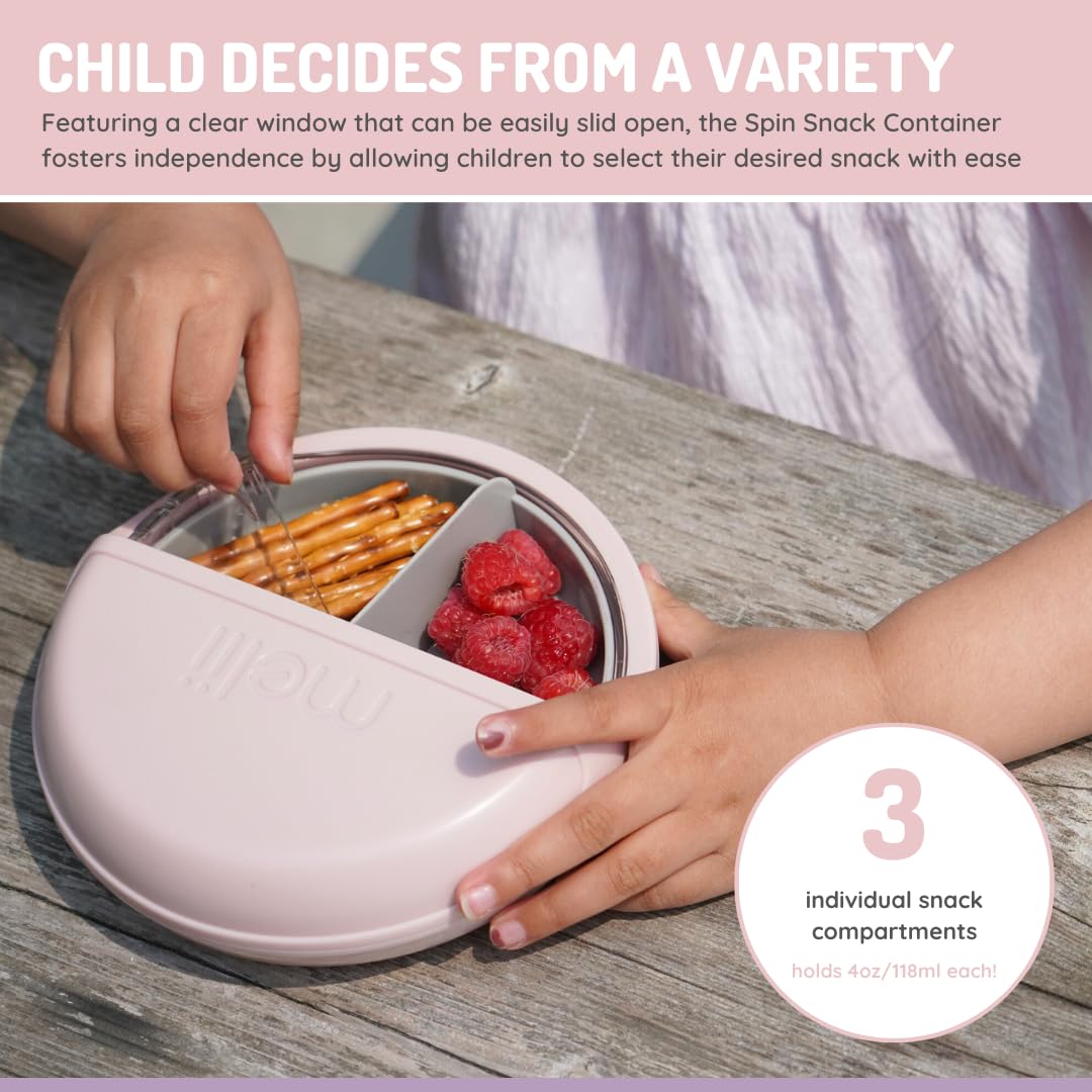 melii Spin Snack Container with 3 Snack Compartments