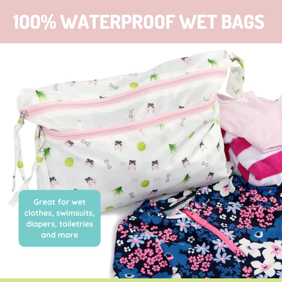 melii Waterproof Wet & Dry Bag with Handle for Wet Clothes, Swimsuits, Diapers and Travel Essentials - Bulldog