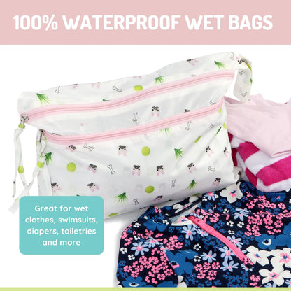 melii Waterproof Wet & Dry Bag with Handle for Wet Clothes, Swimsuits, Diapers and Travel Essentials - Bulldog