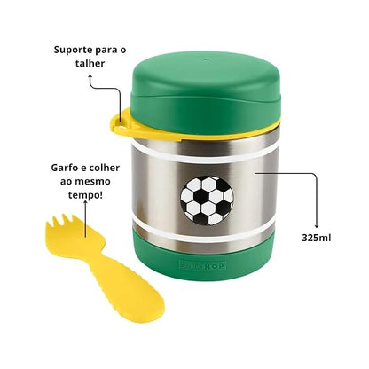 Skip Hop Spark Style Food Jar, Stainless Steel Insulated Food Container, 325ml, Soccer