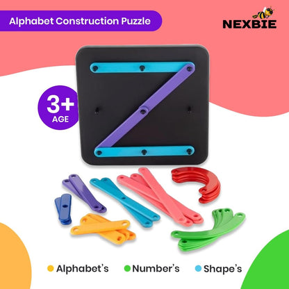 NEXBIE Alpha Numeric Puzzle - Alphabet Construction Puzzle Toys for Kids - Multi Activity Toy