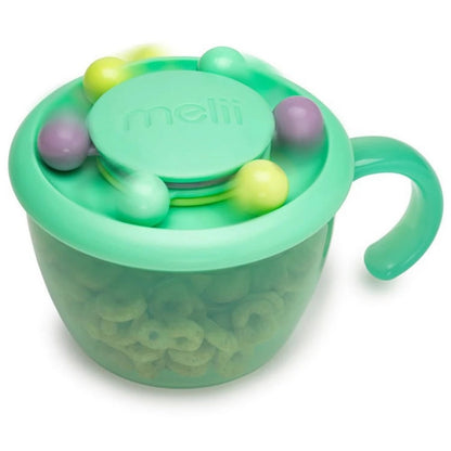 melii Abacus Snack Container for Kids, Toddlers & Baby with Removable Food Trap, Spill-Proof Lid