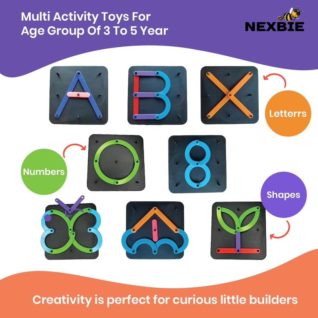 NEXBIE Alpha Numeric Puzzle - Alphabet Construction Puzzle Toys for Kids - Multi Activity Toy