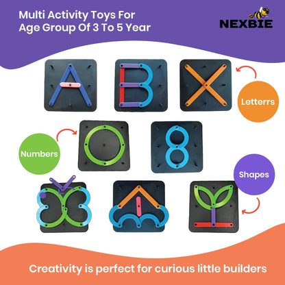 NEXBIE Alpha Numeric Puzzle - Alphabet Construction Puzzle Toys for Kids - Multi Activity Toy