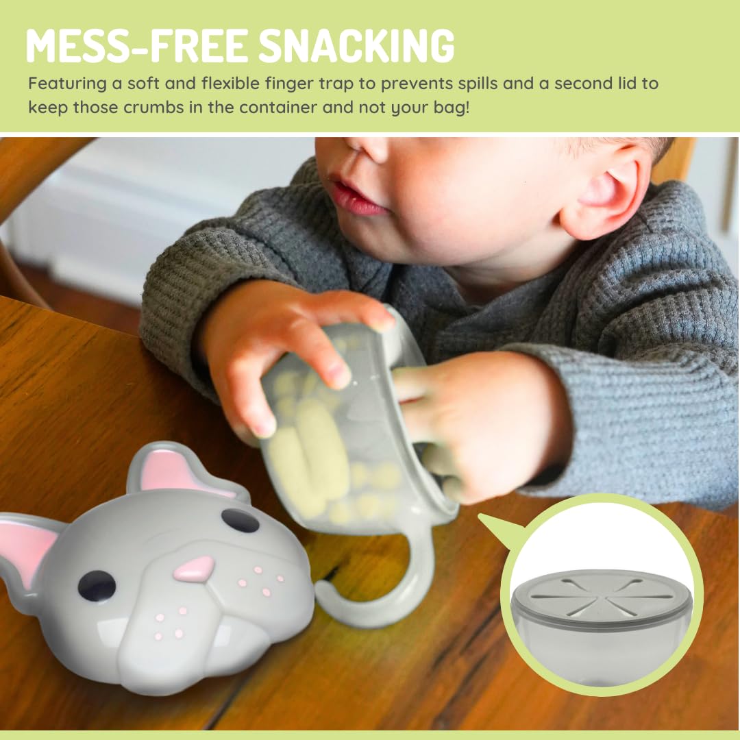 melii Snack Container with Finger Trap, Leak Resistant Snack Storage Container, 200ml